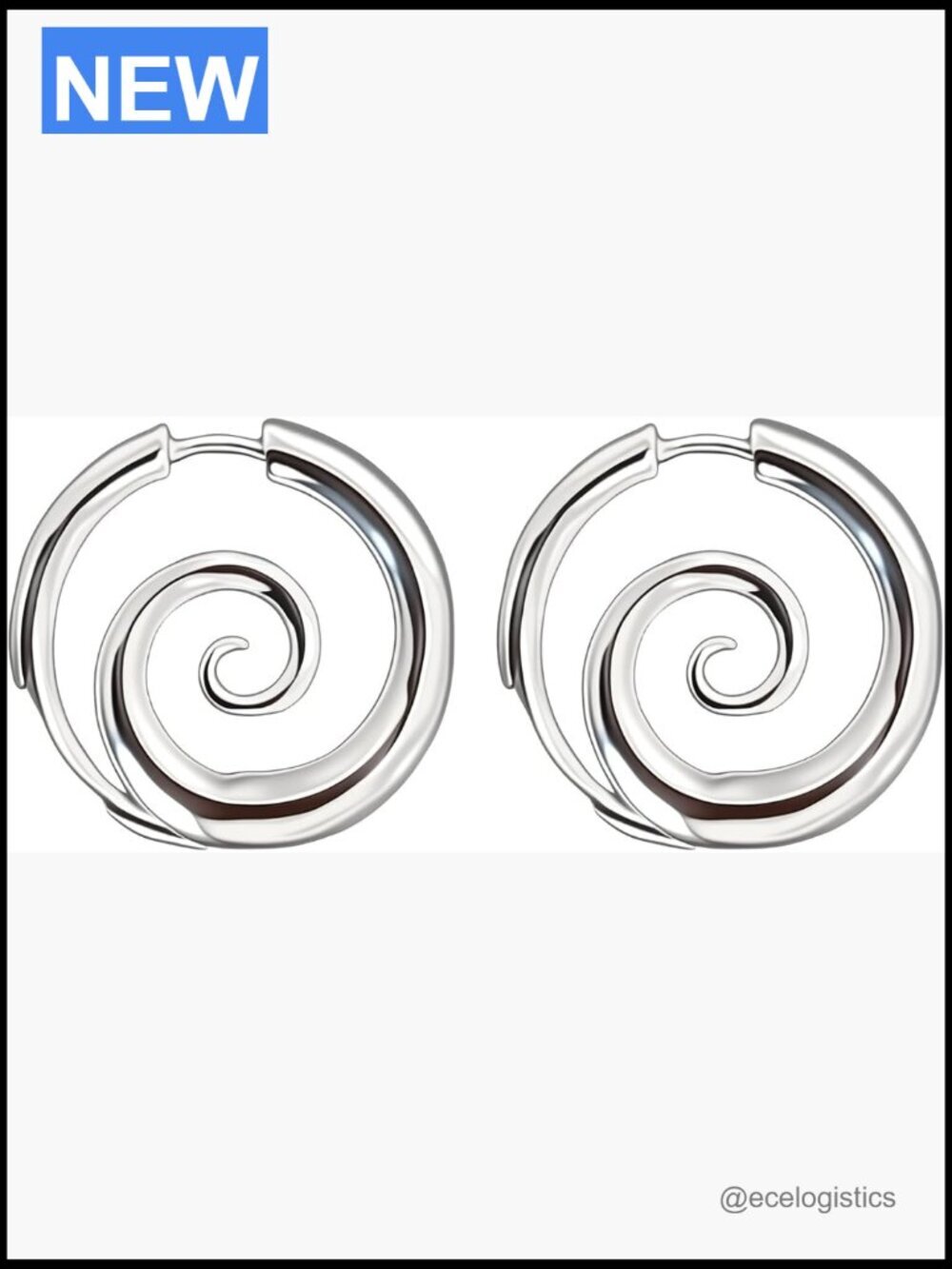 Wave Spiral Huggie Hoop Earrings, Chunky Round Fashion Jewelry, Hypoallergenic